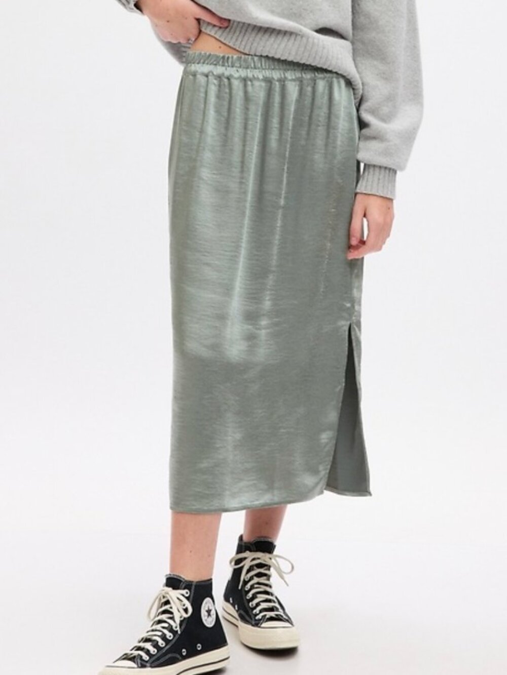 GAP Satin Midi Slip Skirt